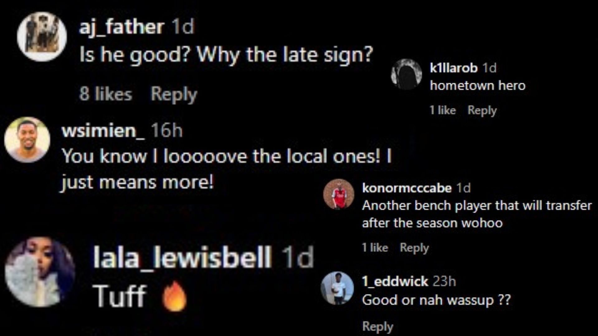 Images via the comments of the Instagram post.